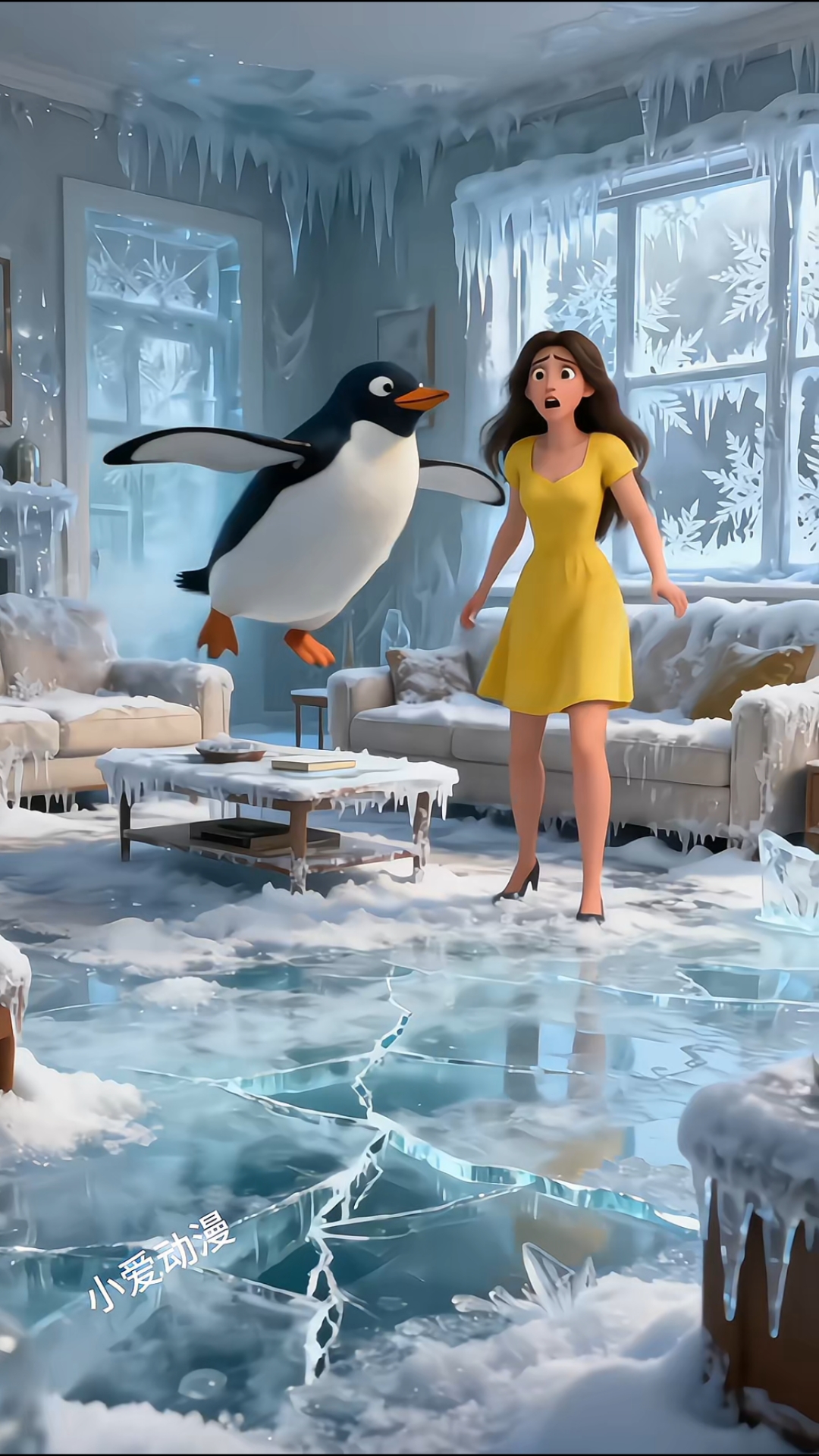 家里怎么有只企鹅在飞