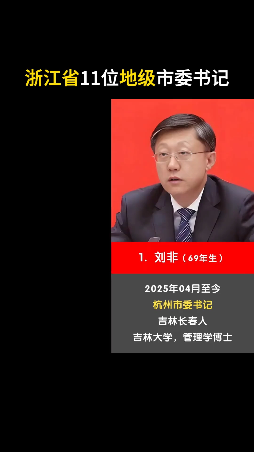 浙江省11位地级市委书记 浙江 杭州 地级市 