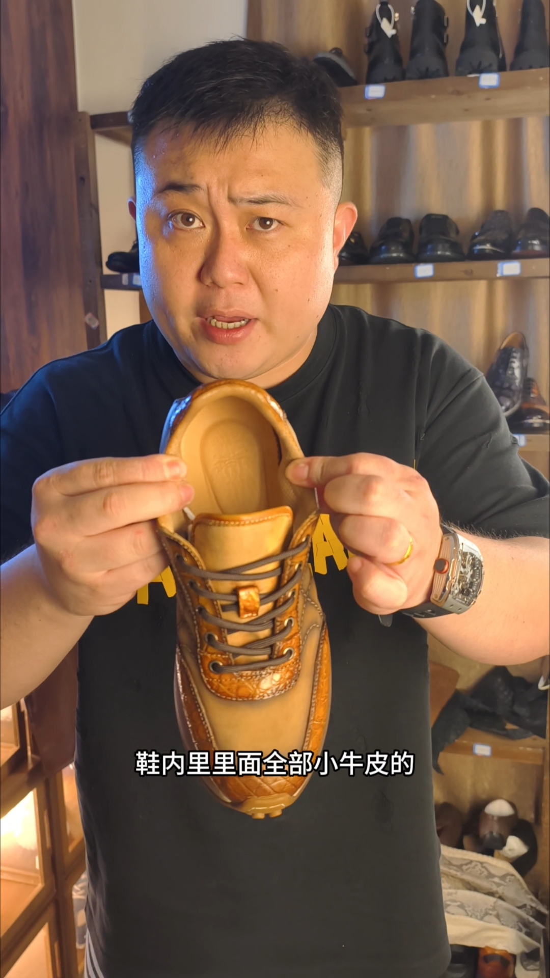 高端定制夏季手工鳄鱼皮休息慢跑鞋