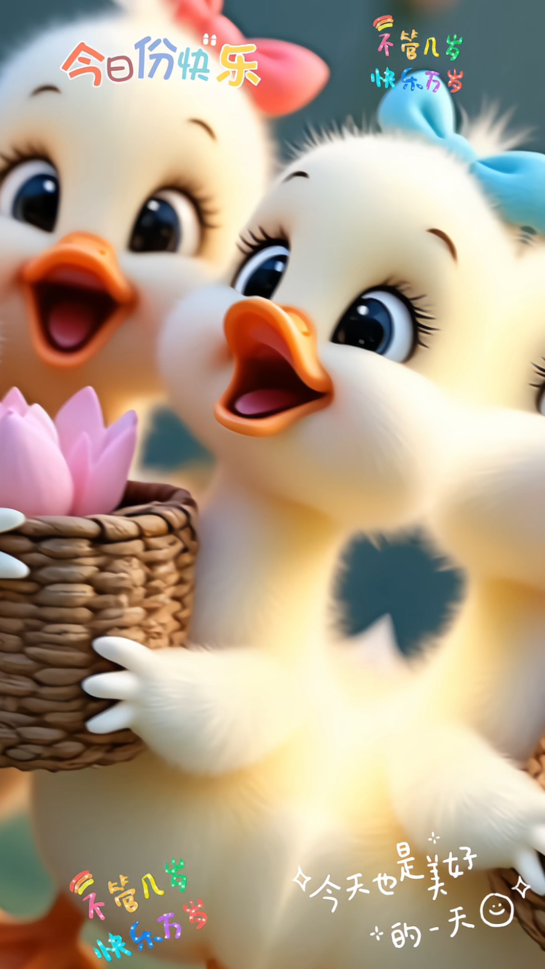 可爱鸭,开心鸭,幸福鸭,早安鸭