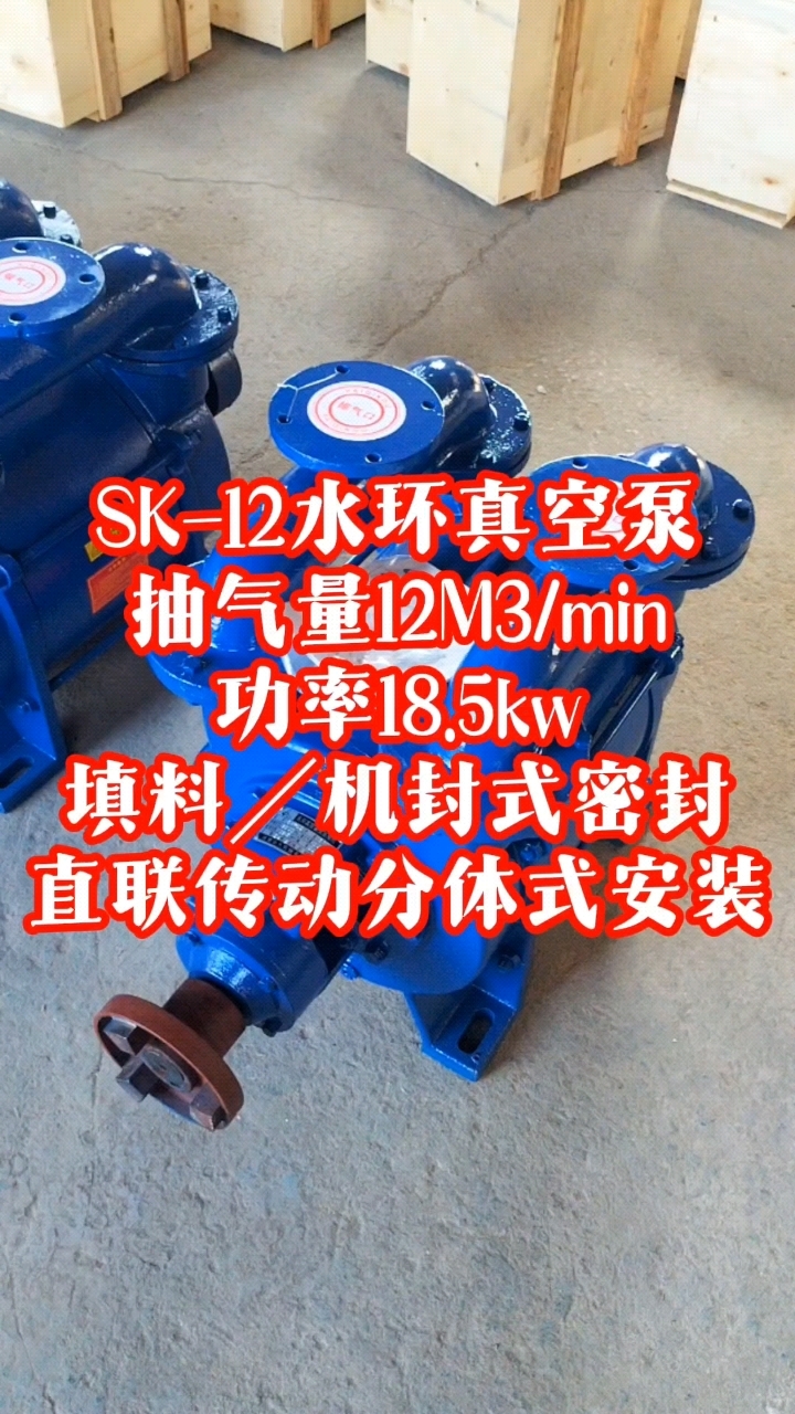 SK-12水环真空泵抽气量12M3/min功率18.5kw