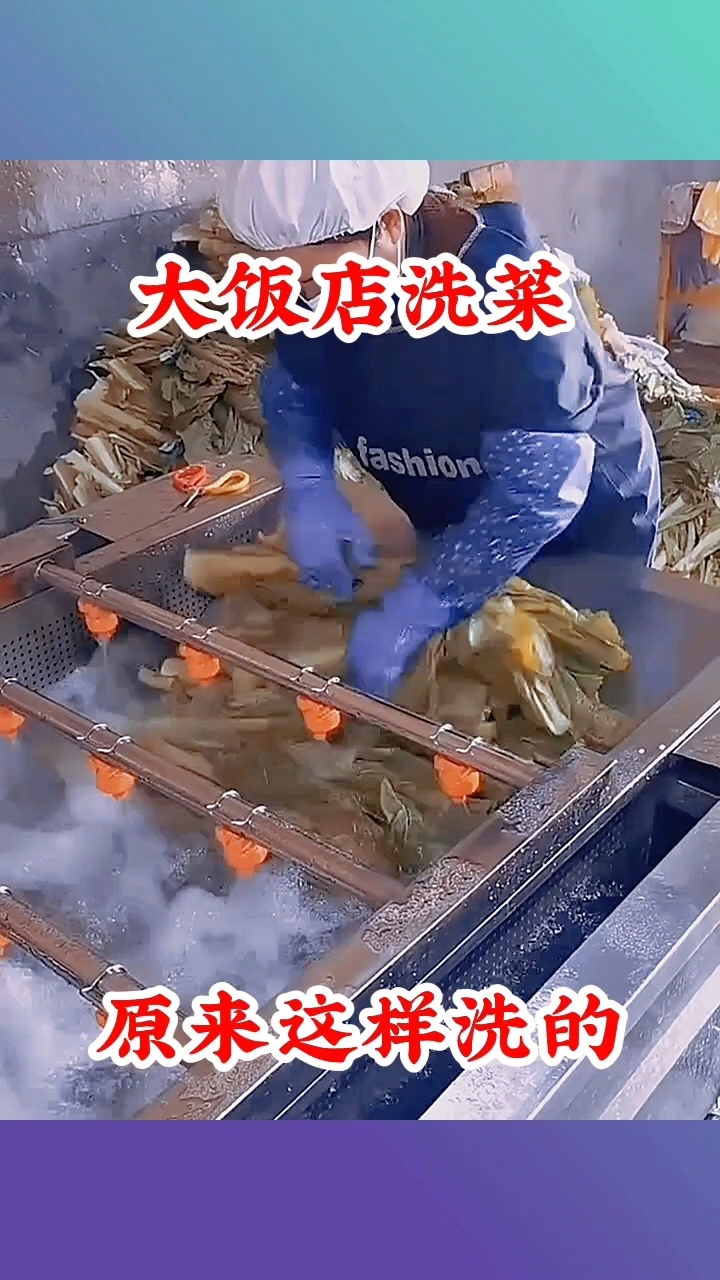 大饭店洗菜,原来这样洗的!
