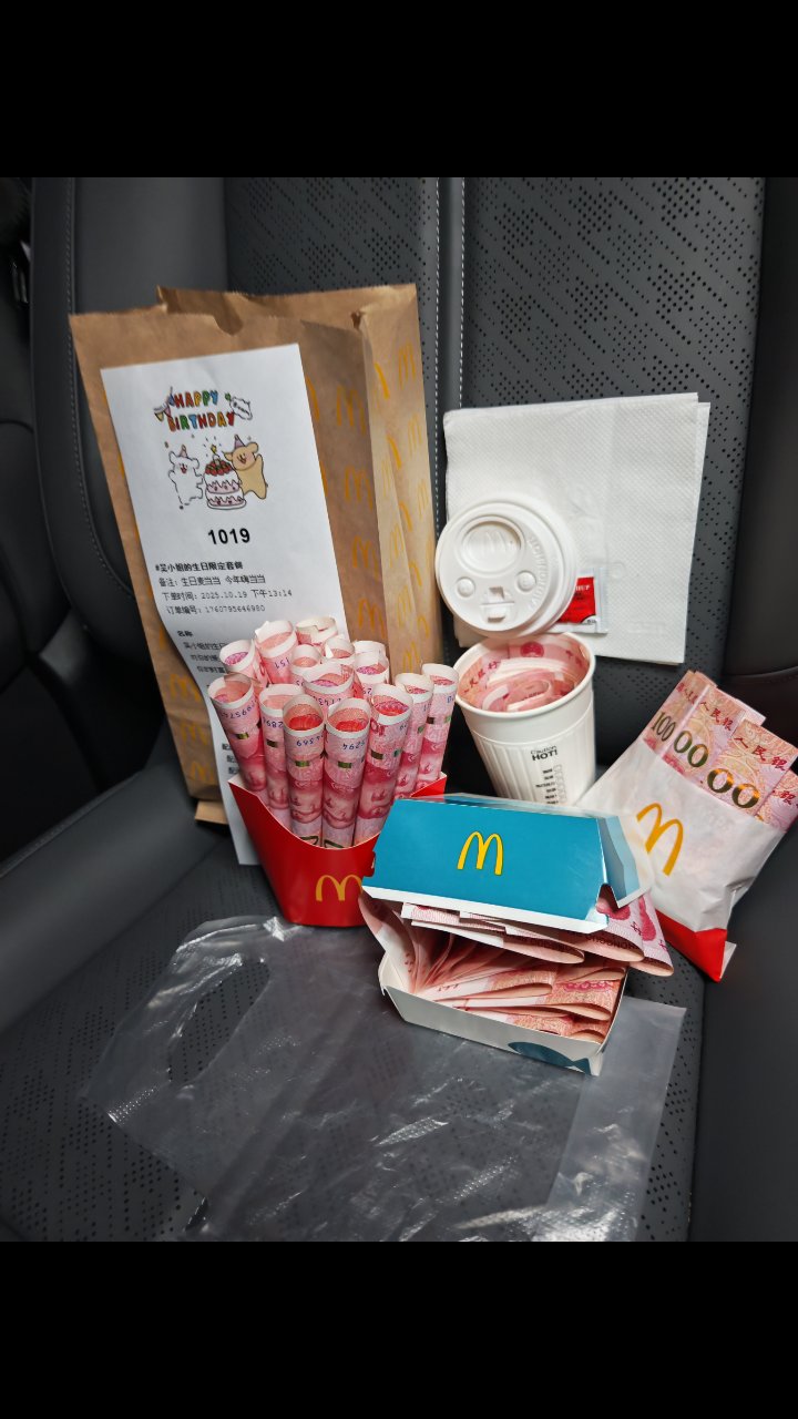 老婆生日惊喜：人民币蛋糕太夸张！