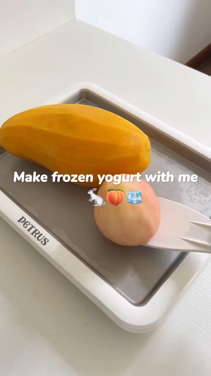 低卡甜品|水蜜桃芒果炒酸奶,果味好清新!