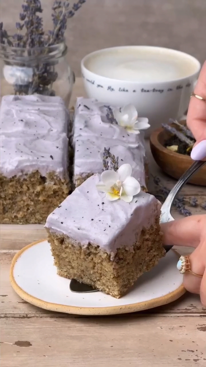 伯爵薰衣草蛋糕|花田系列甜品,清甜不腻~