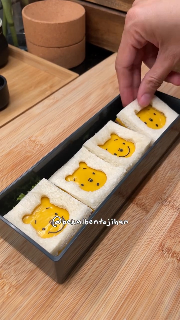 维尼小熊芝士吐司|可爱早餐