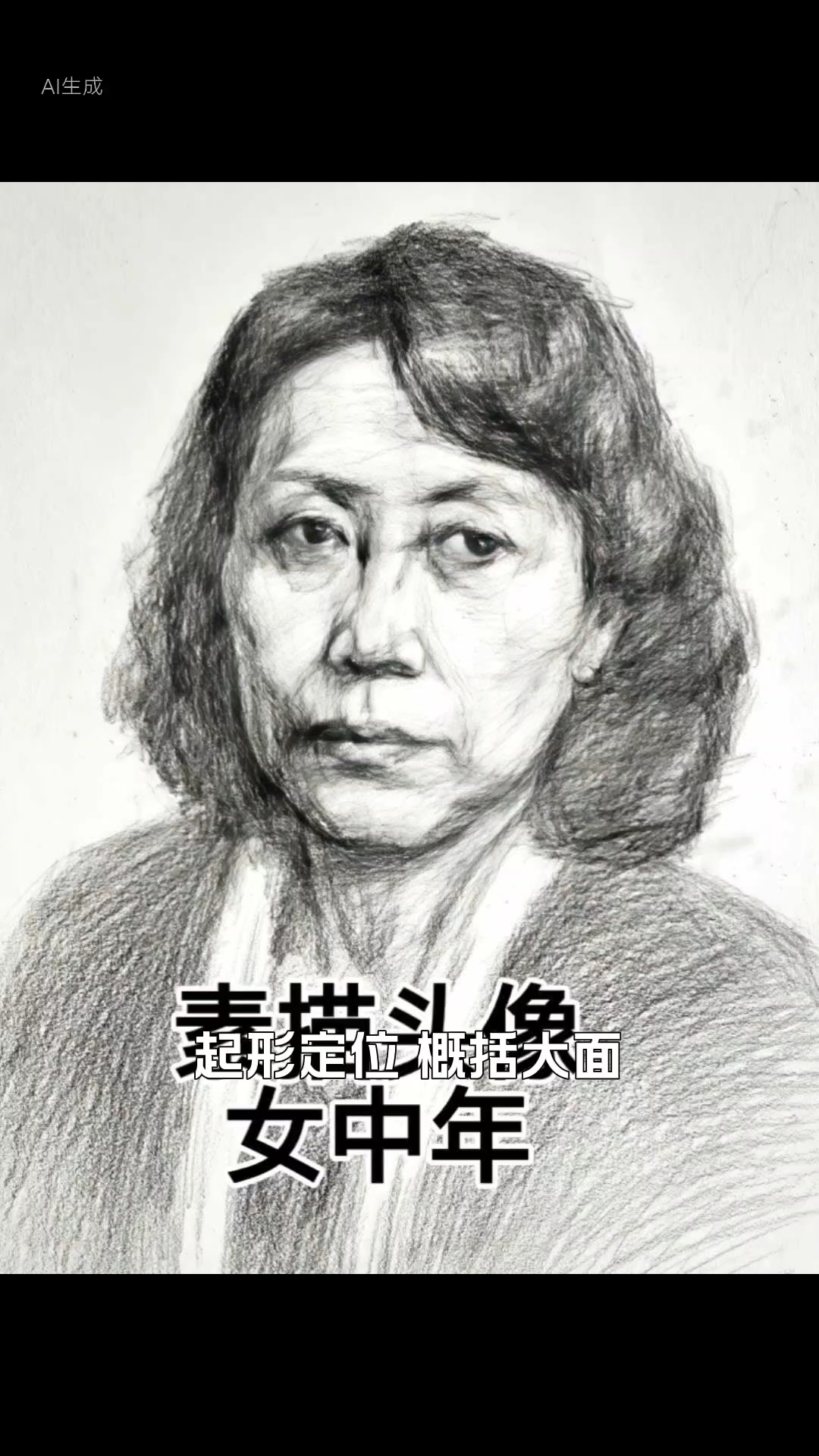 素描头像女中年#美术生集训