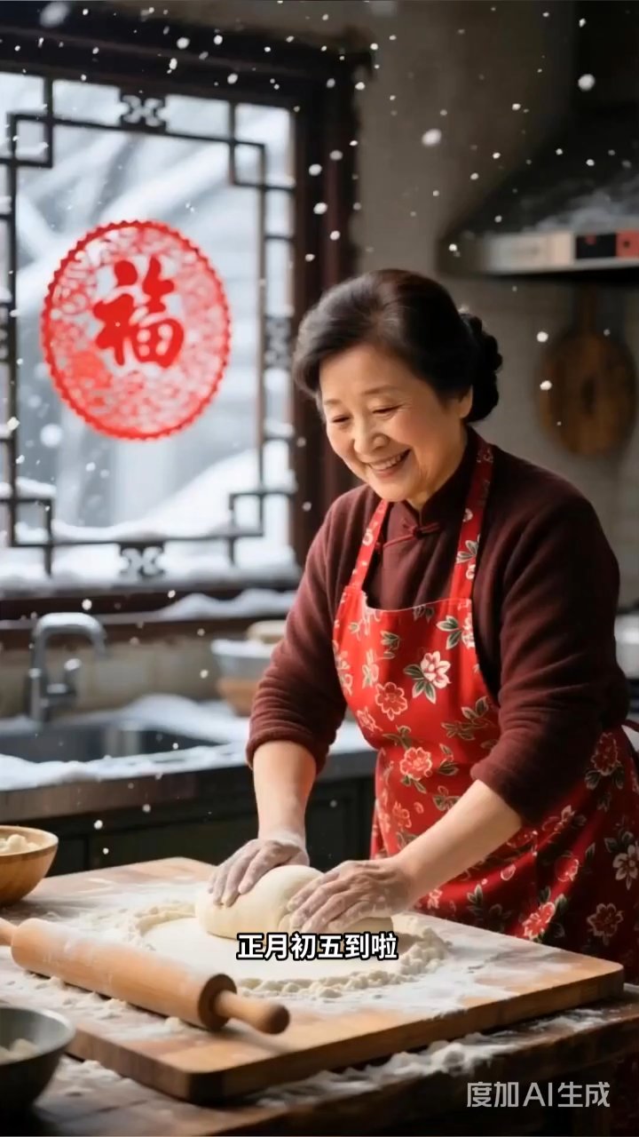 正月初五吃饺子,咬到硬币好运来,年味满满乐开怀