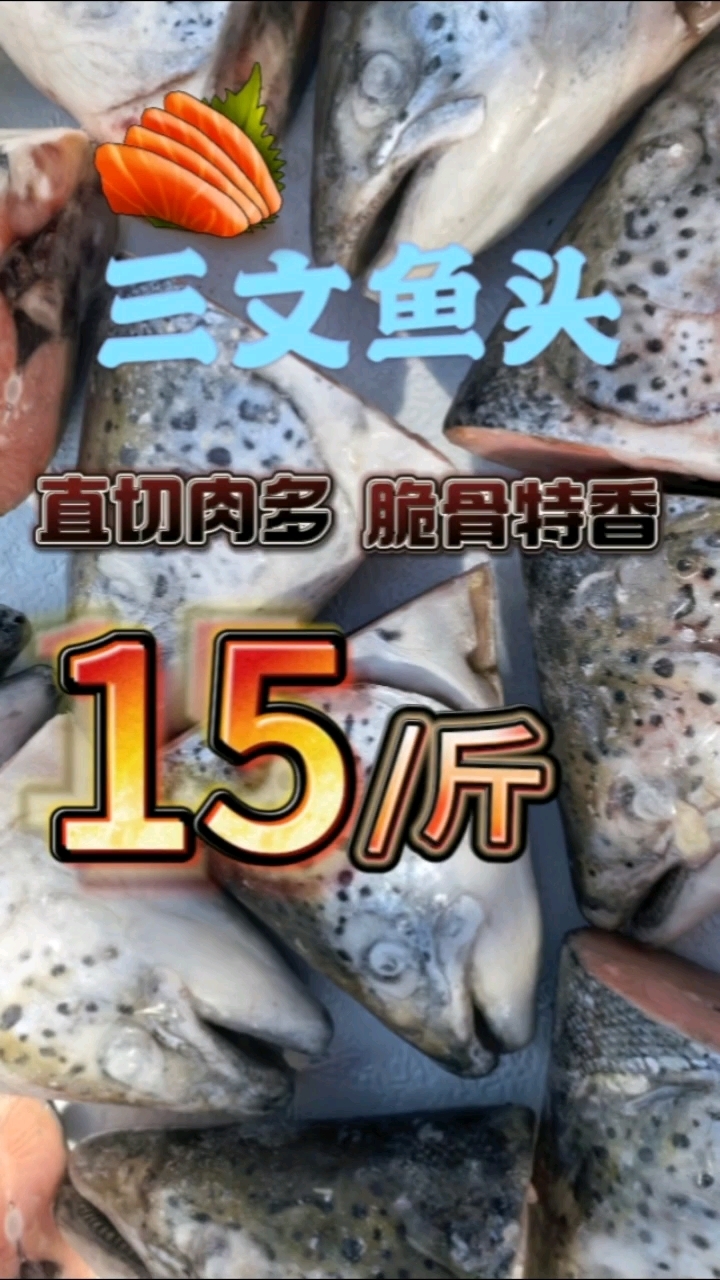 直切进口三文鱼头 肉特别多