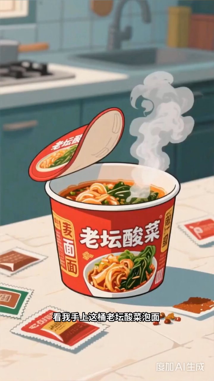 老坛酸菜泡面香到掉眉毛，加班追剧暖心必备！