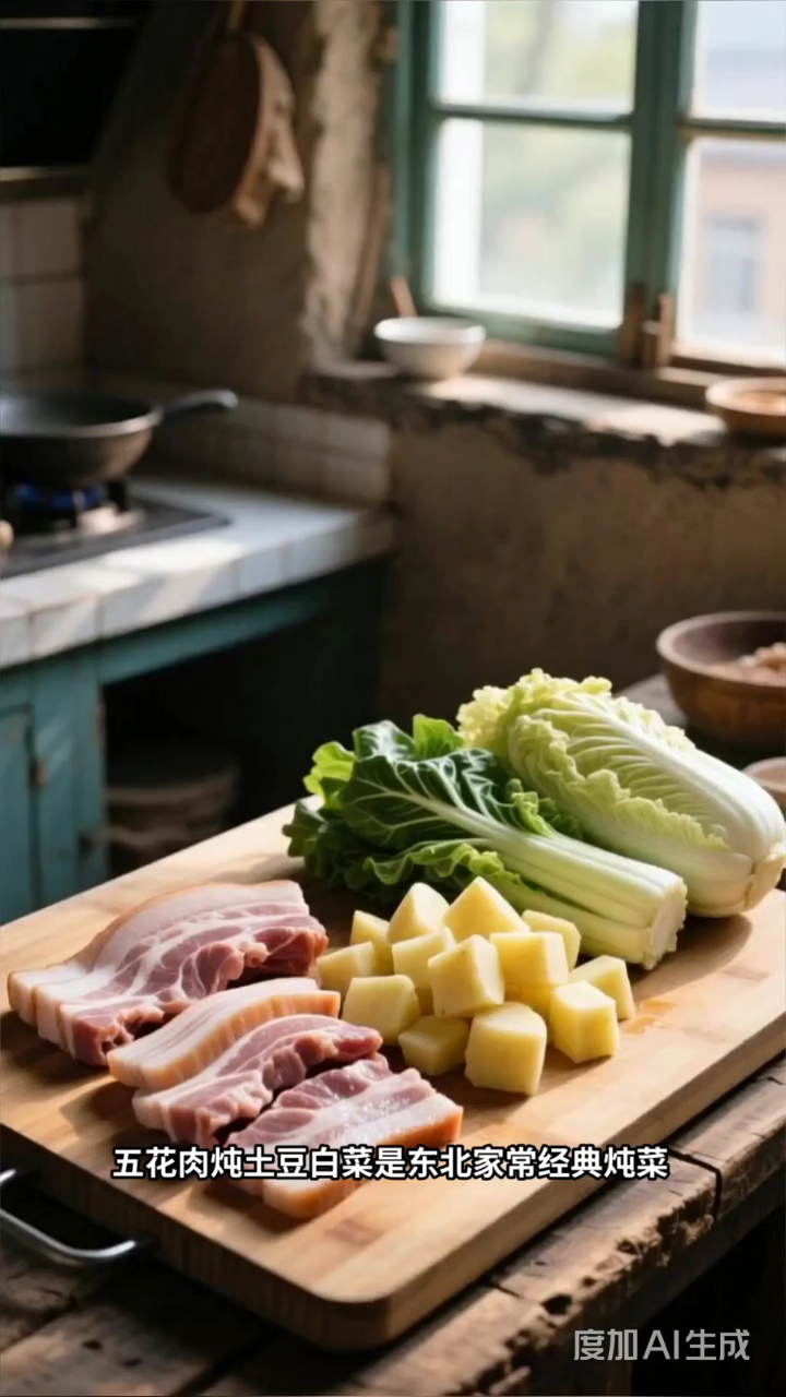 五花肉炖土豆白菜：东北家常菜的咸香秘诀