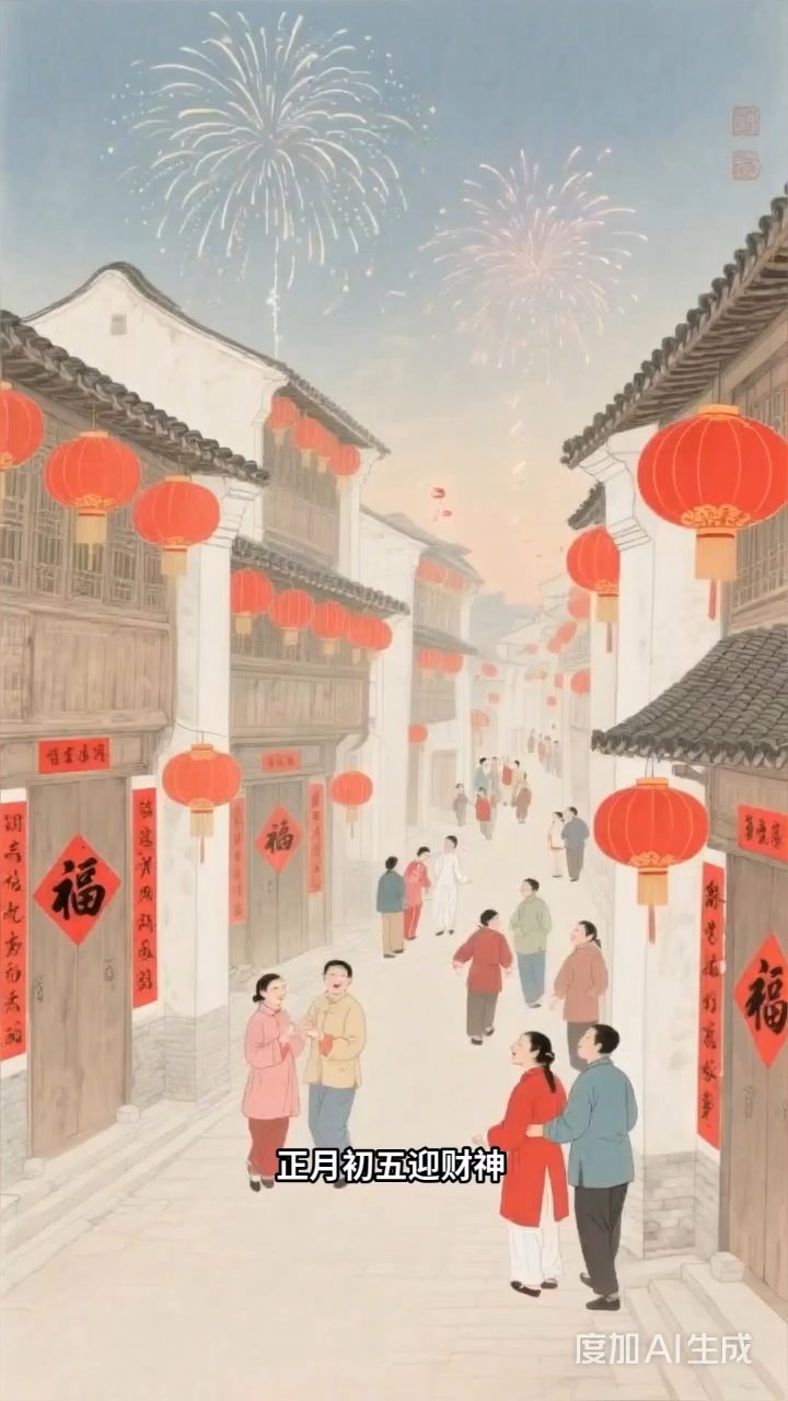 正月初五剁馅迎财神,红布鲤鱼招财又纳福