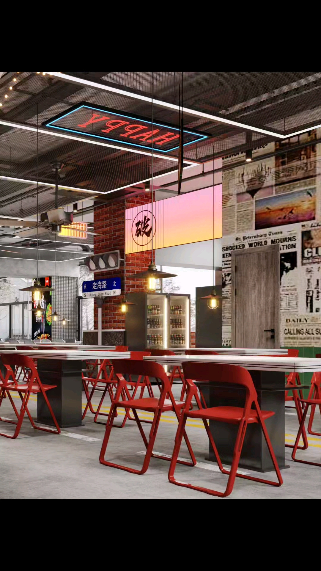 工业风烧烤店效果图表现#效果图表现#效果图代画