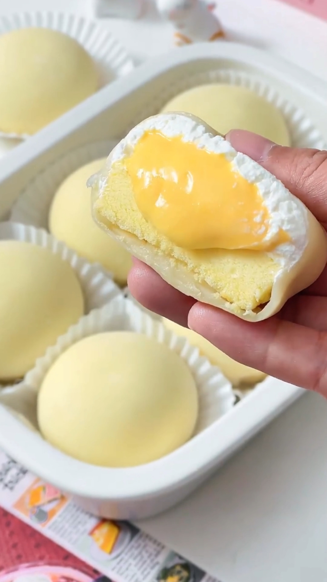 巨好吃的芝士流心咸蛋黄冰皮月亮蛋糕