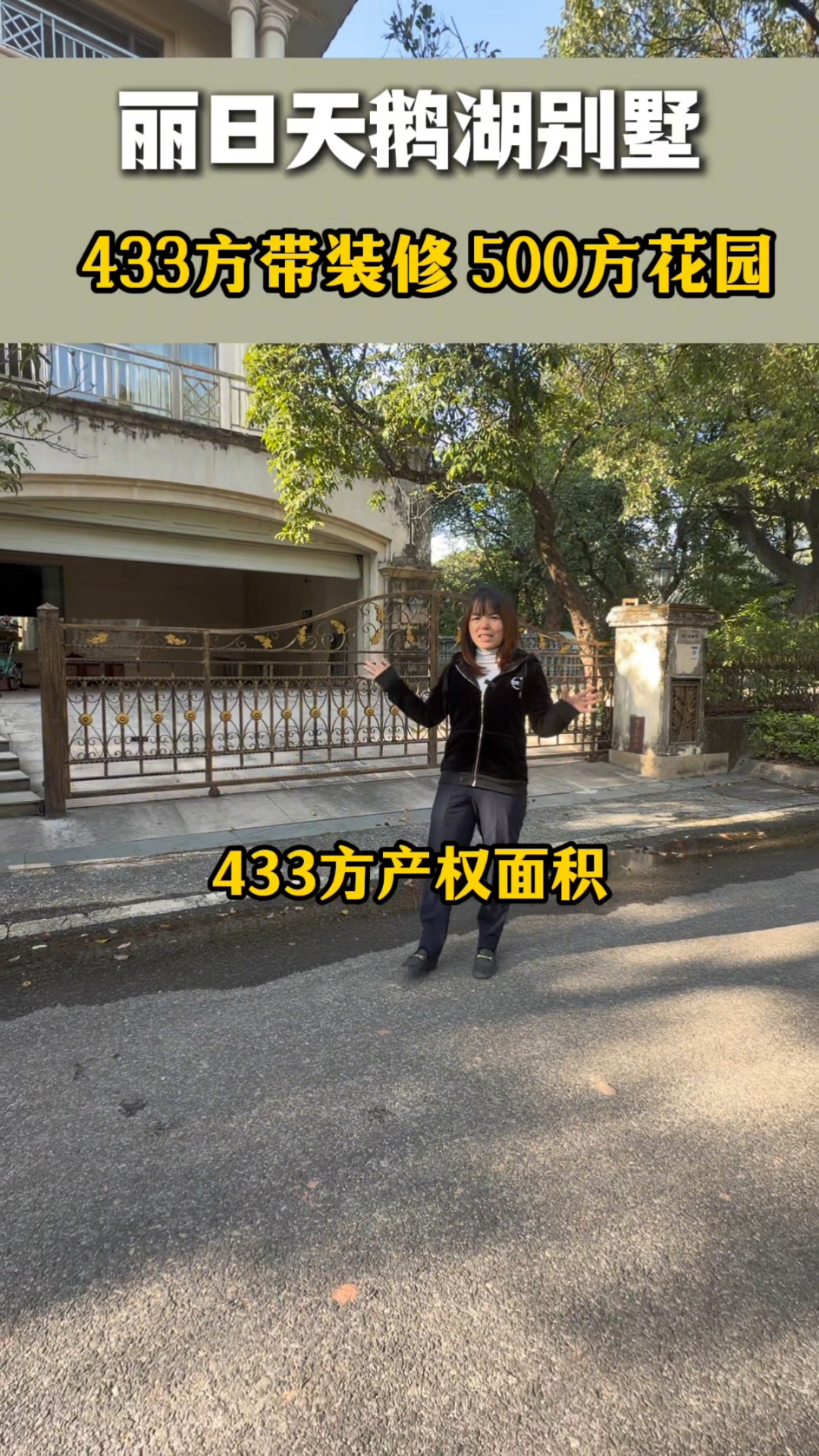丽日天鹅湖独栋别墅433方带装修,有500方花园,鱼池凉亭给