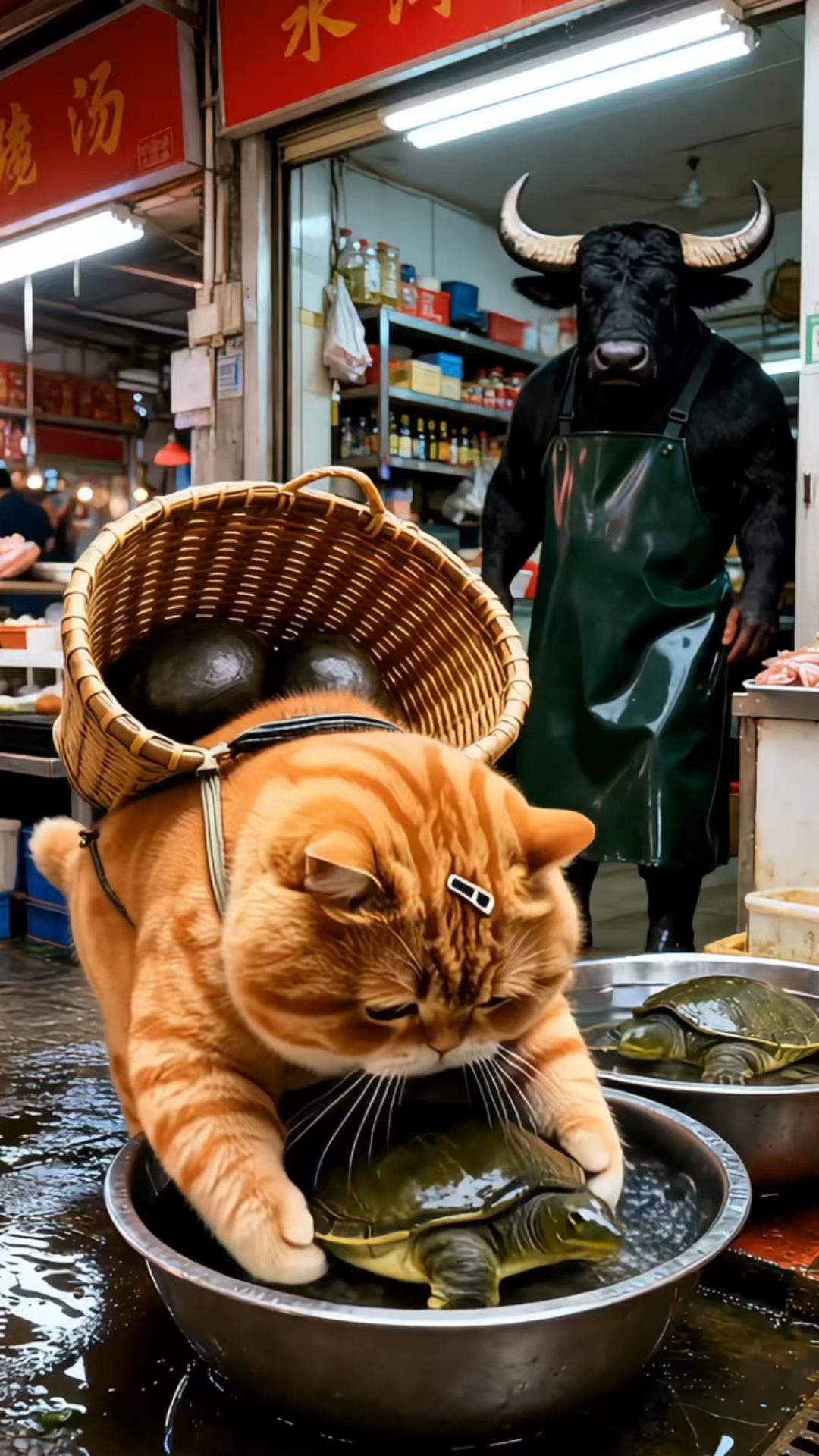 胖橘猫做香辣甲鱼，和虎哥花妹吃湘菜