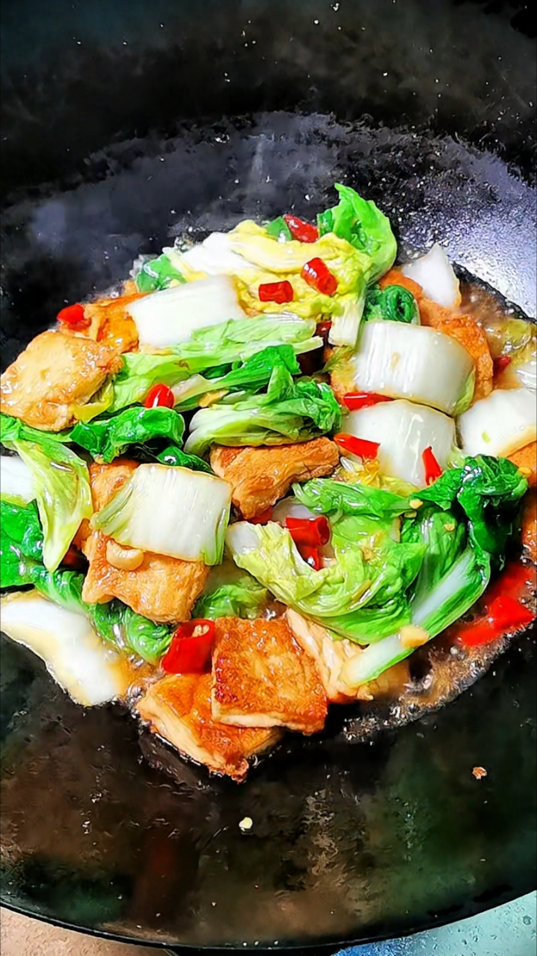 简简单单白菜烧豆腐,鲜香味美敲下饭,拿肉都不换