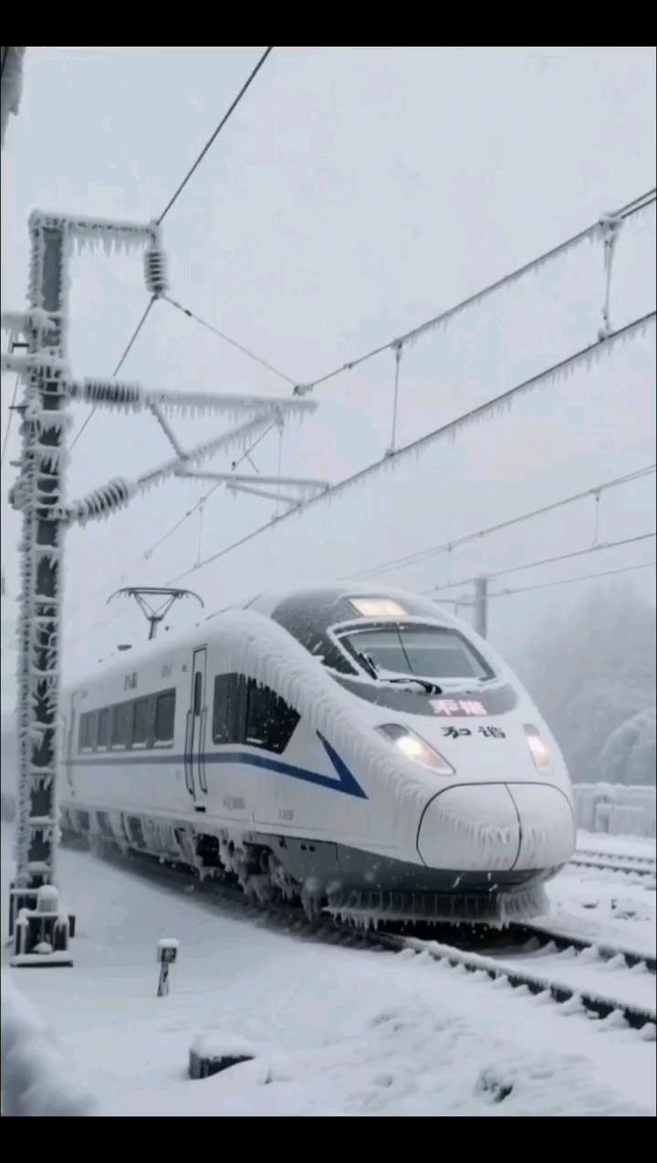 国庆特缉8冰雪中的柔情(上游型蒸汽机车,和谐号动车)