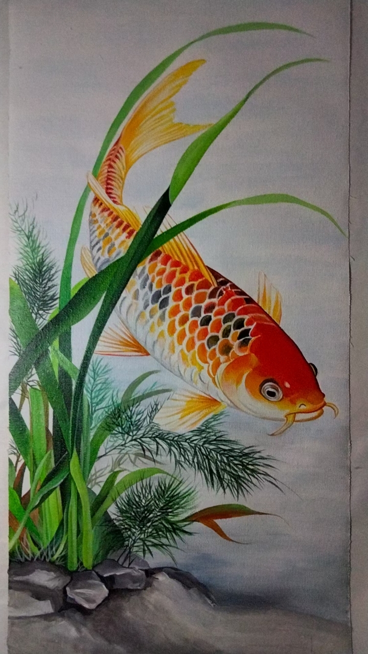 油画——鸿运当头锦鲤