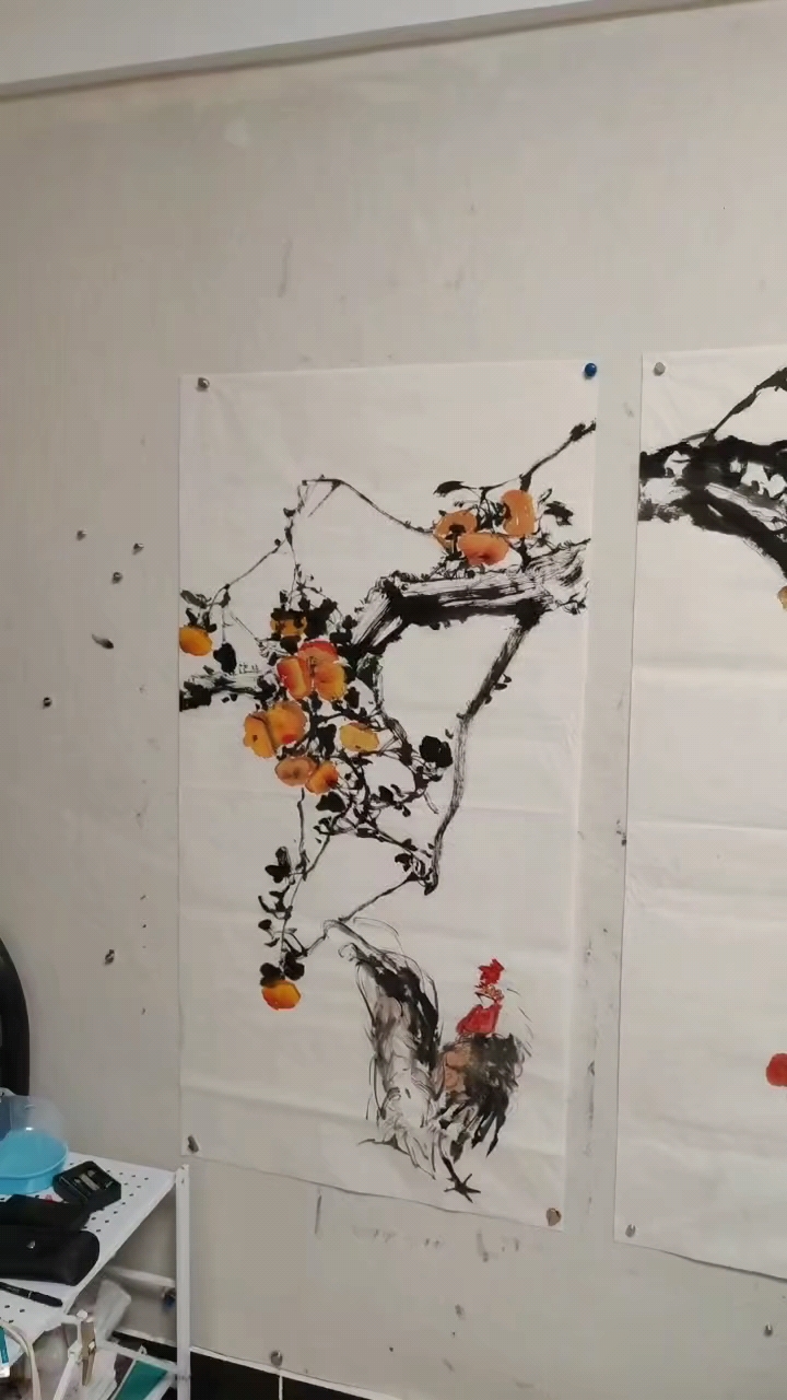 画家付建版纳写生家禽大公鸡
