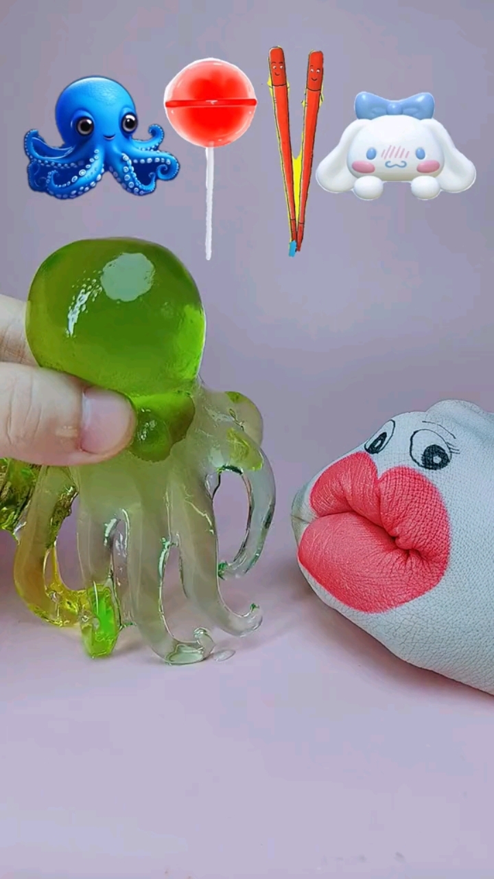 趣味美食，模具自制的章鱼果冻和库洛米冰块