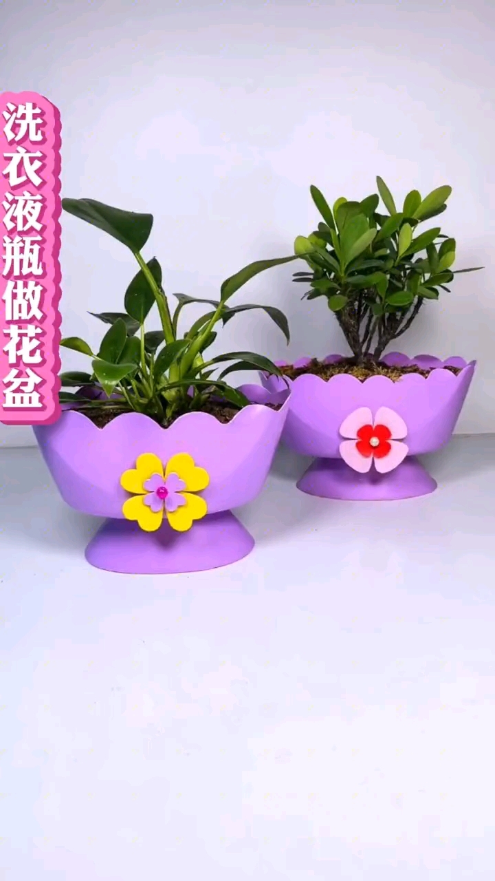 洗衣液瓶变废为宝做花盆#手工花盆#自制花盆#手工制作#手工