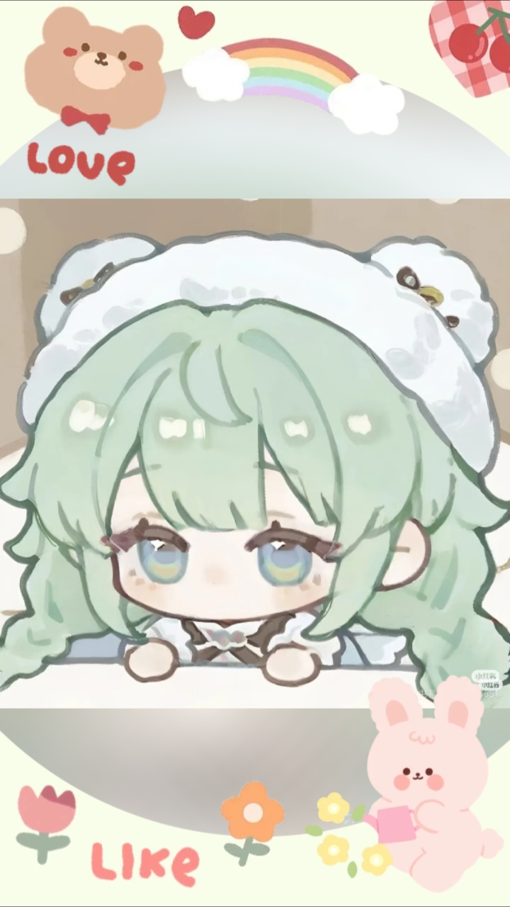 #萌系头像# #绿发小可爱#