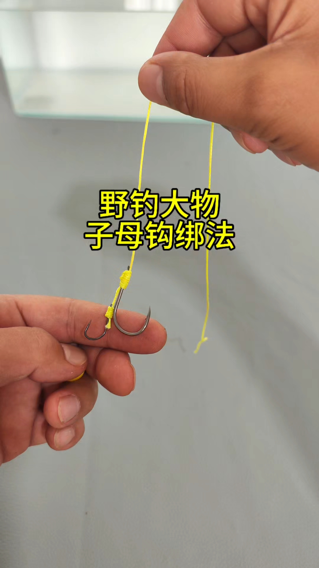 野钓鲤鱼子母钩绑法