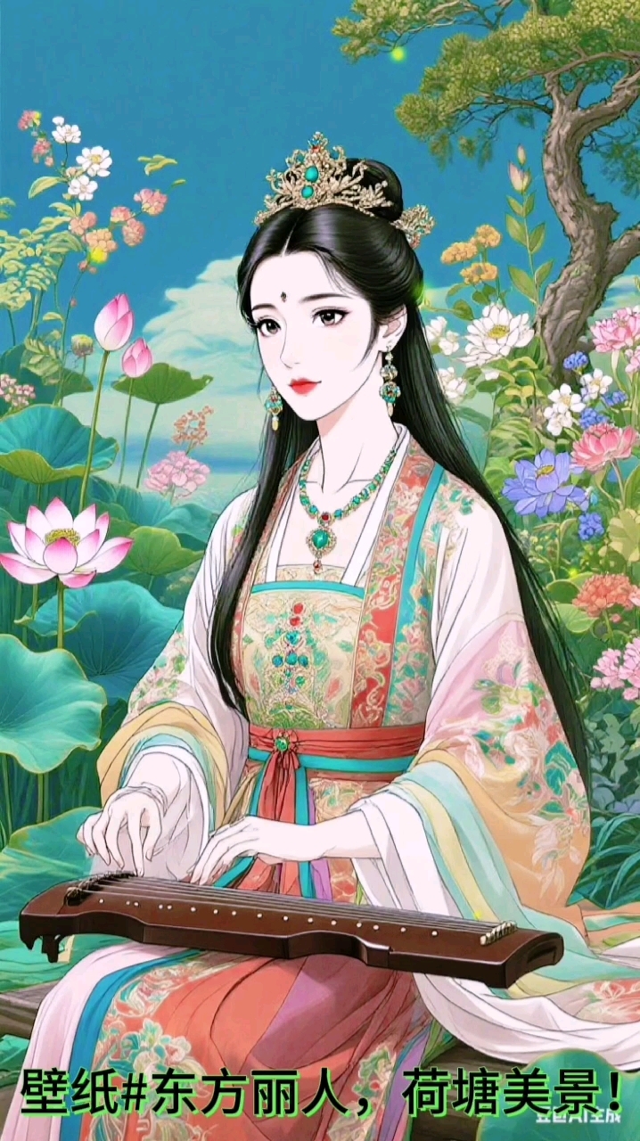 东方丽人,荷塘美景!