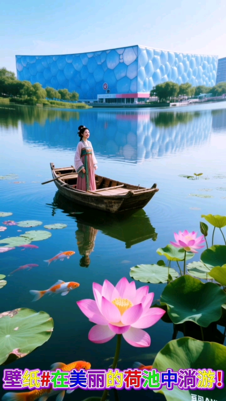 壁纸#在美丽的荷塘畅游!