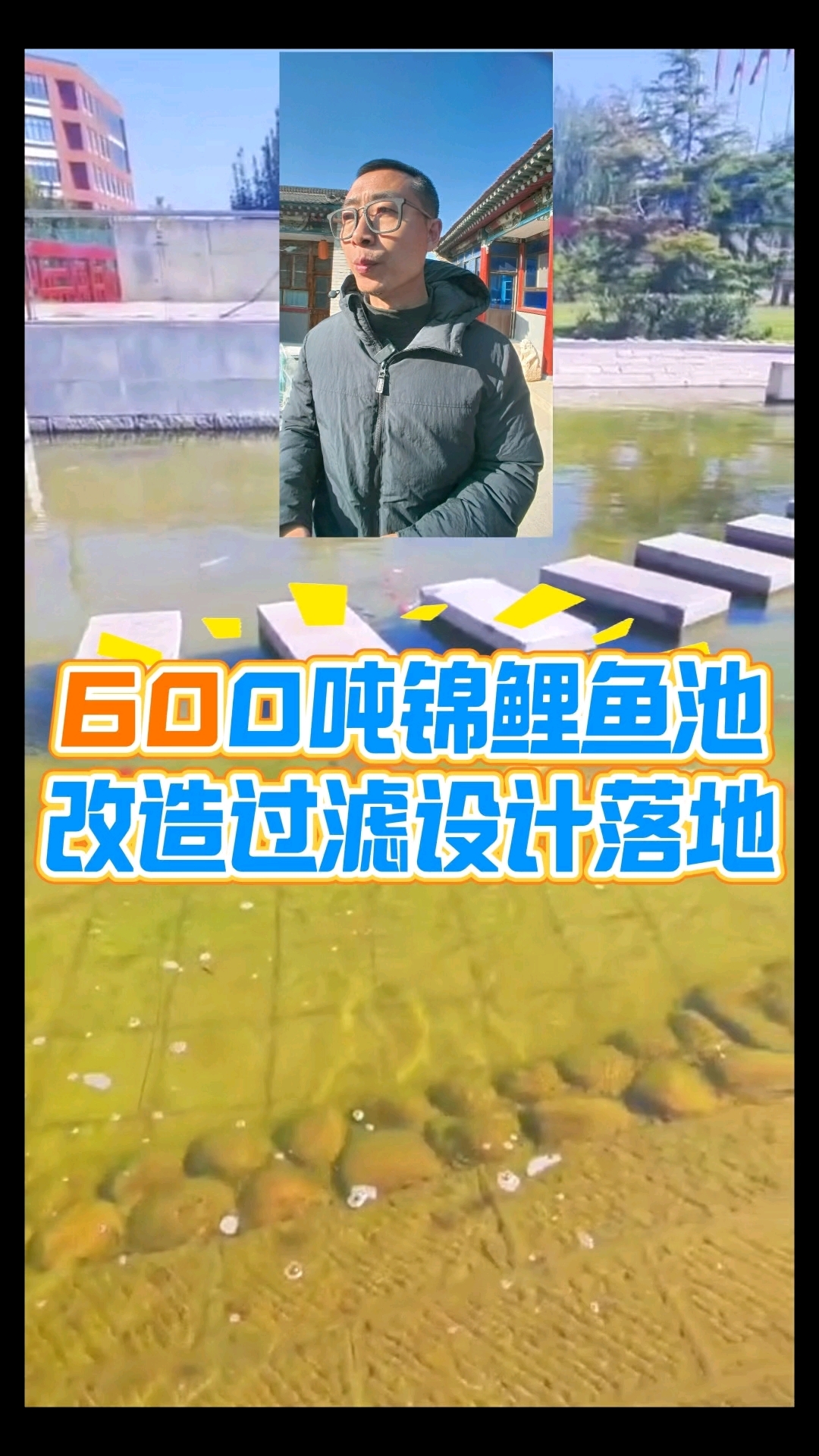 600吨大型景观鱼池改造：德鼎智能过滤系统，终结水质发绿发臭