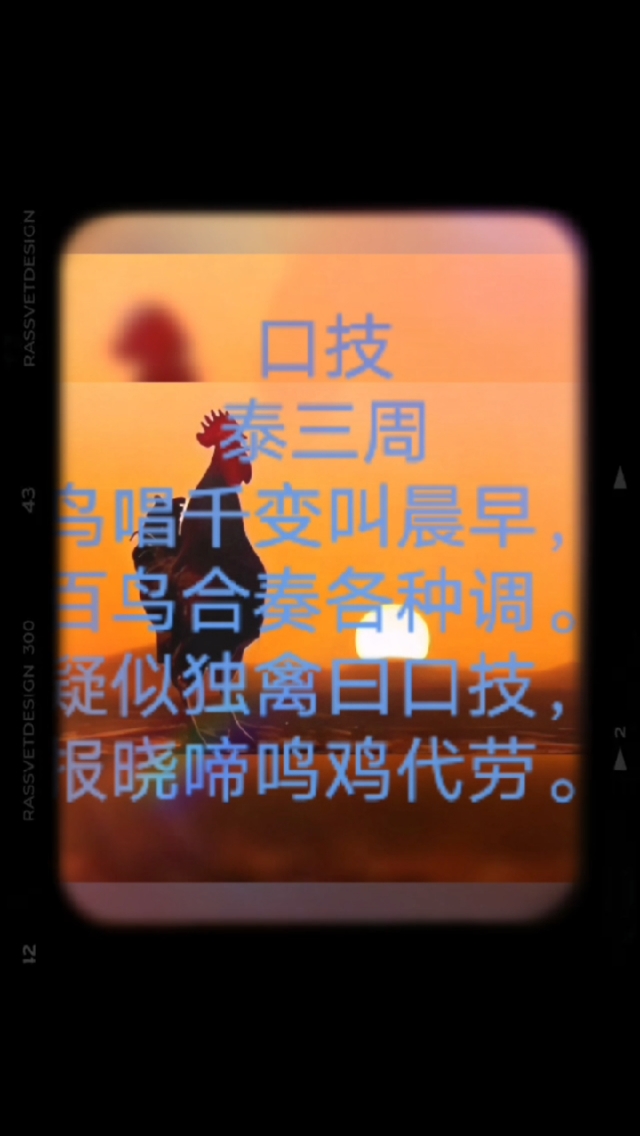 百鸟朝凤,金鸡报晓。
