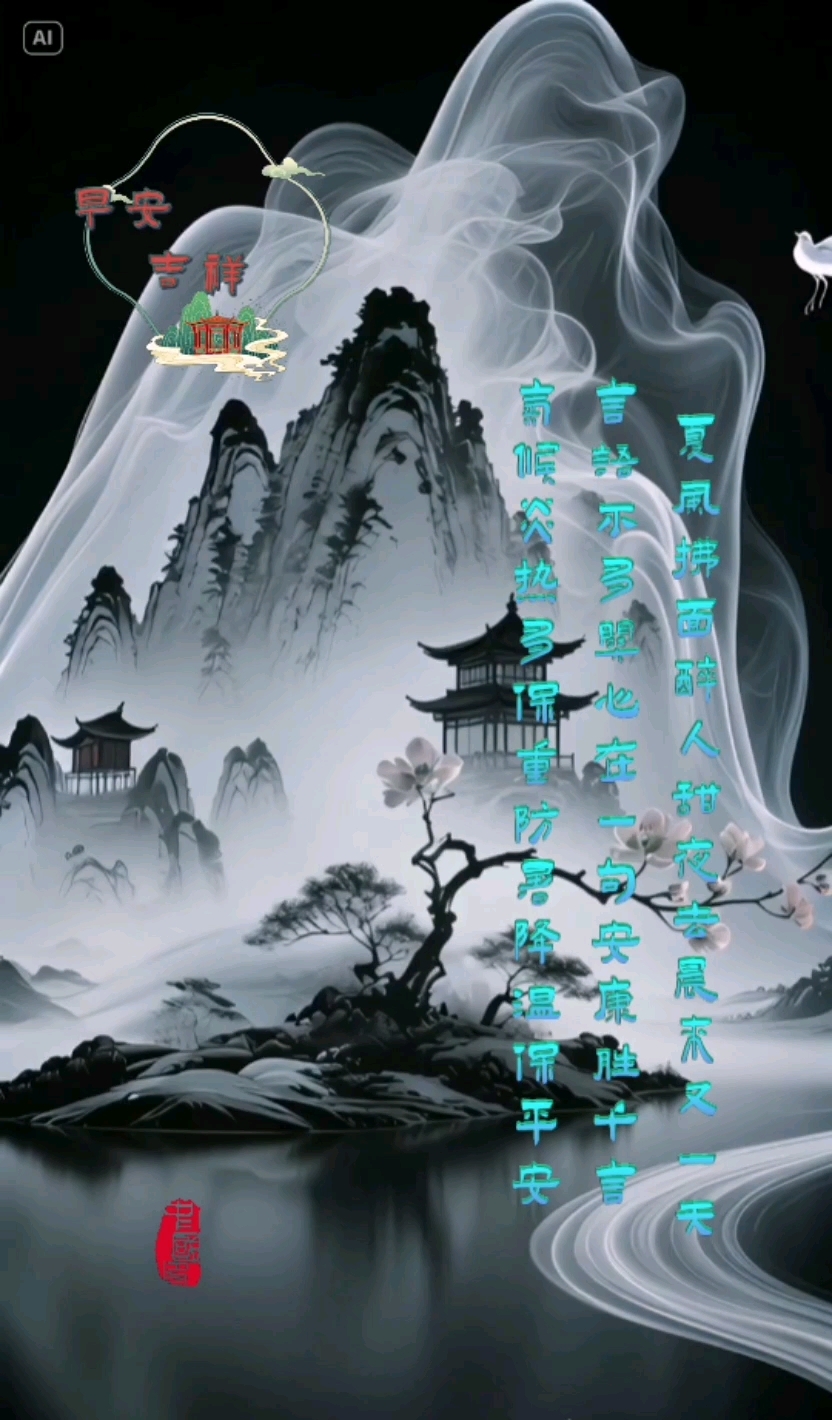 山水画问候语