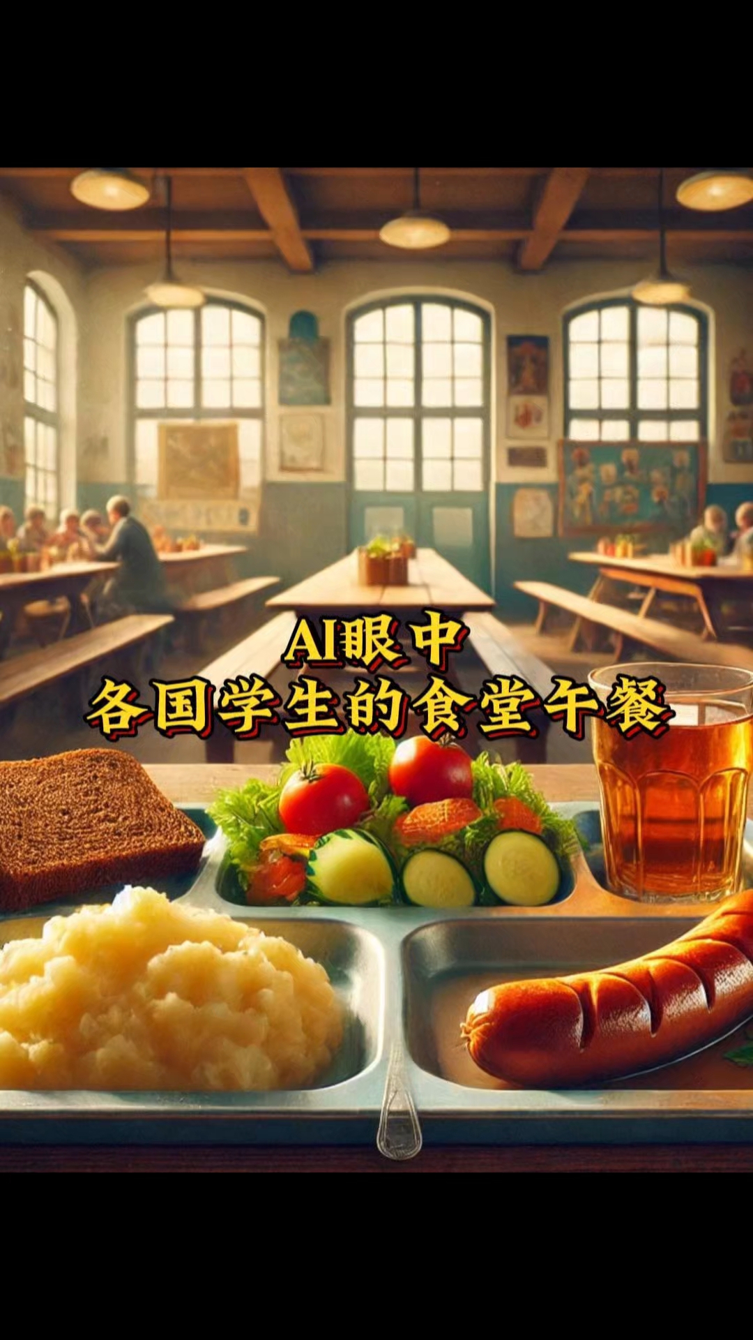 AI眼中各国学生的食堂午餐