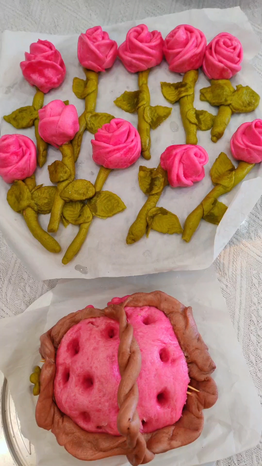 玫瑰花馒头!生日的仪式感!