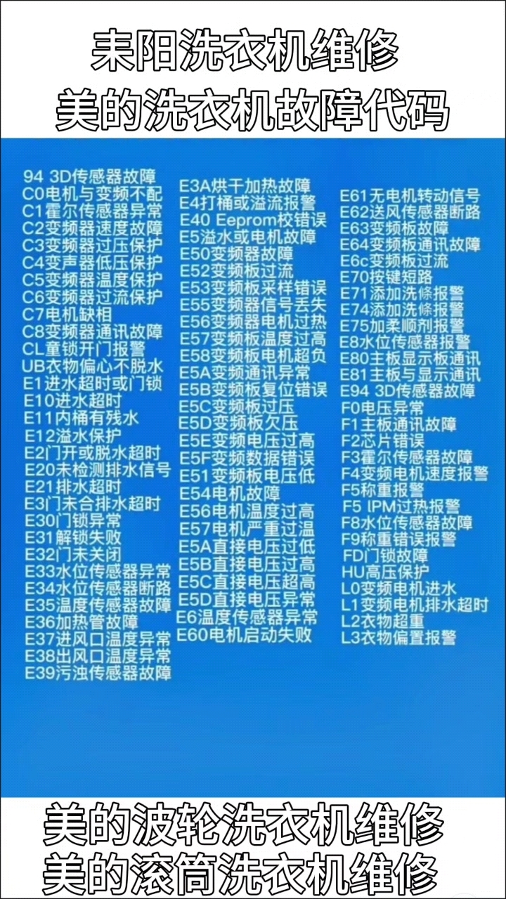 耒阳市美的洗衣机维修售后服务电话13307343215