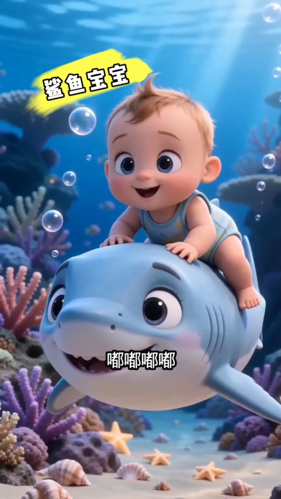 #优质视频激励计划##儿歌# #启蒙早教儿歌# 鲨鱼宝宝:哈哈哈鲨鱼宝宝一家真开心