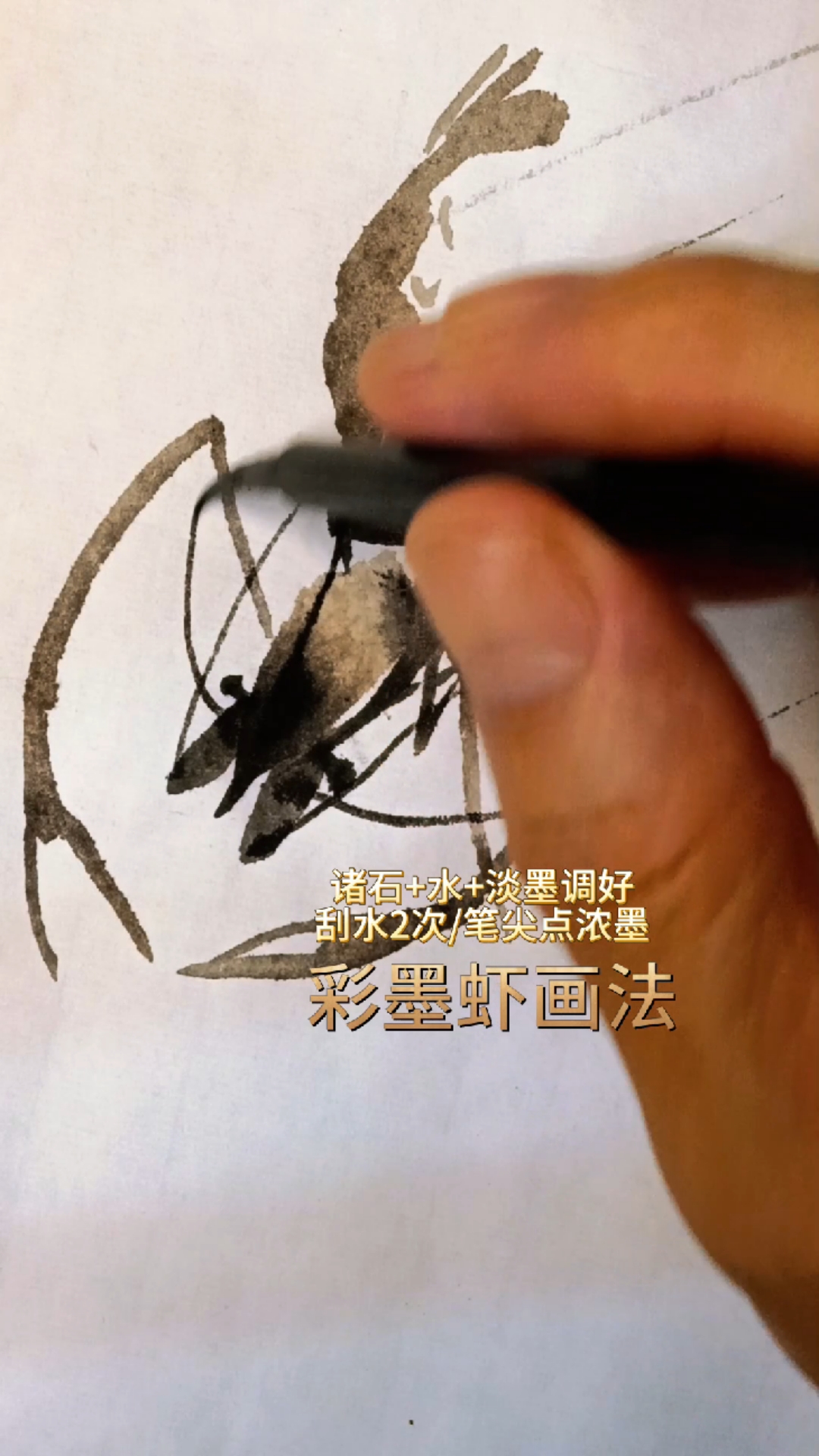 齐白石/斌进彩墨虾