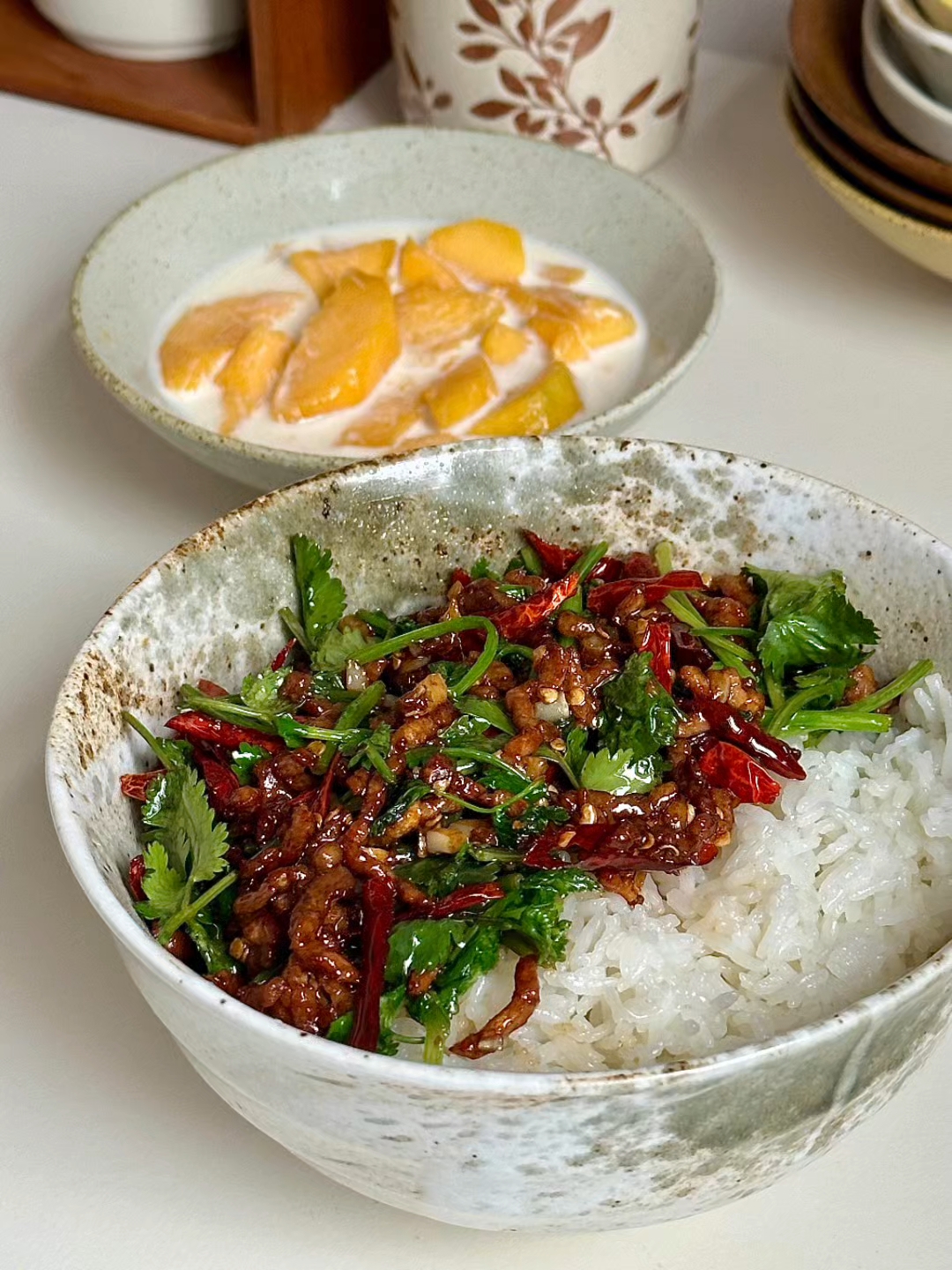 香辣肉丝盖饭，好吃看得见！