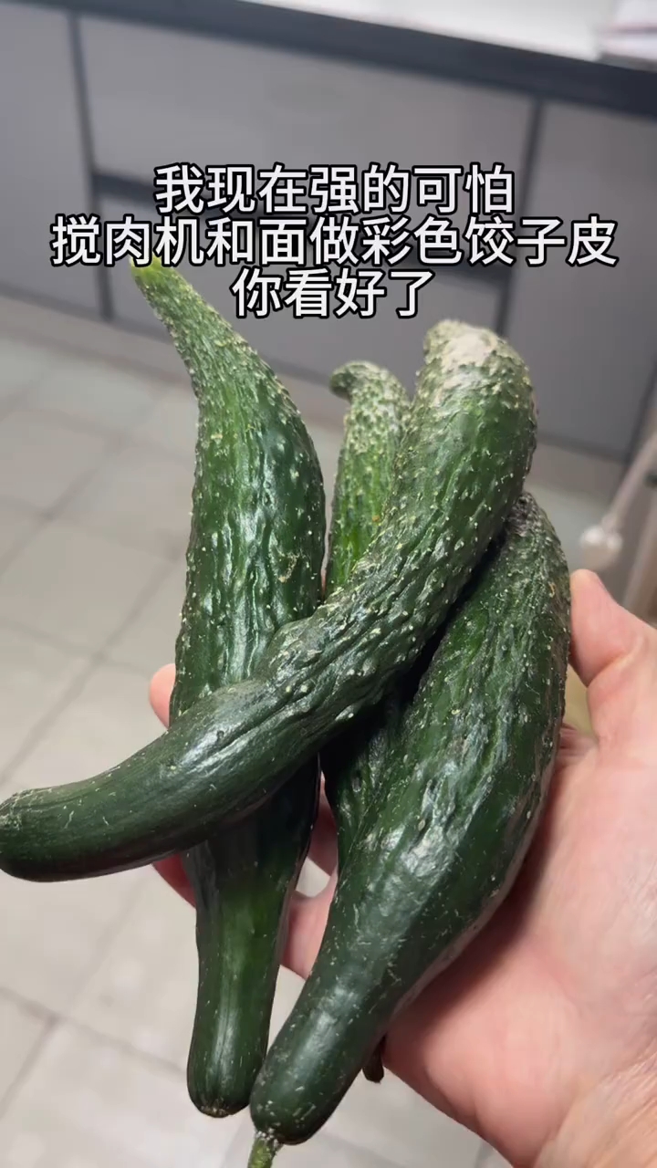 搅肉机和面做彩色饺子皮，纯果蔬无添加食材本身的颜色，孩子爱吃