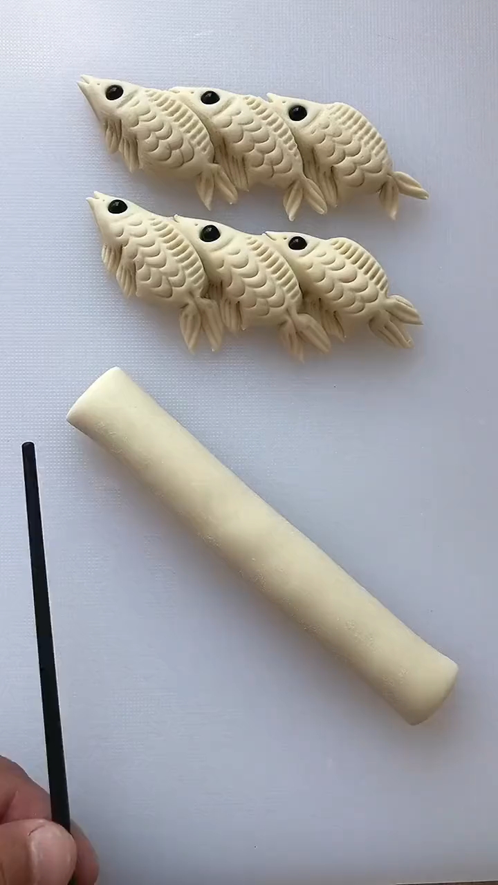 小鱼馒头这样做太好看了#面食分享 #花样面食馒头 #年年有余