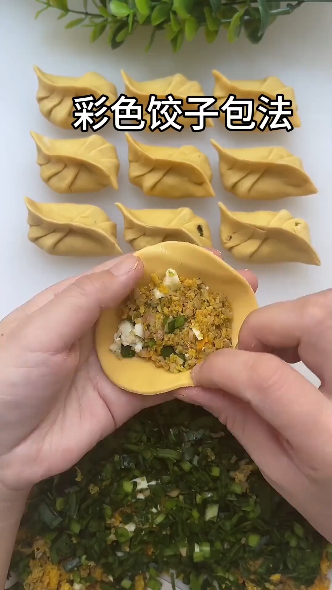 简单又好看的彩色柳叶饺子手法教程来了,你学会了吗#面食分享