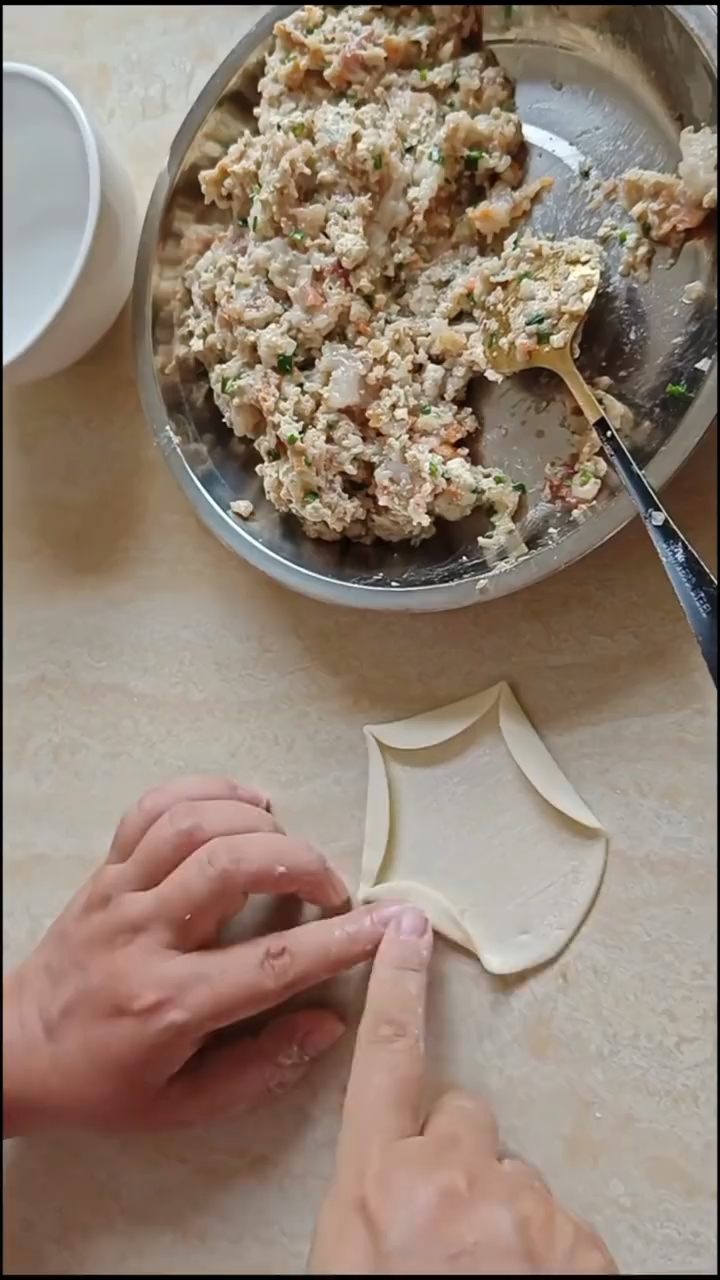 樱花饺子慢动作手法教程！面食分享！