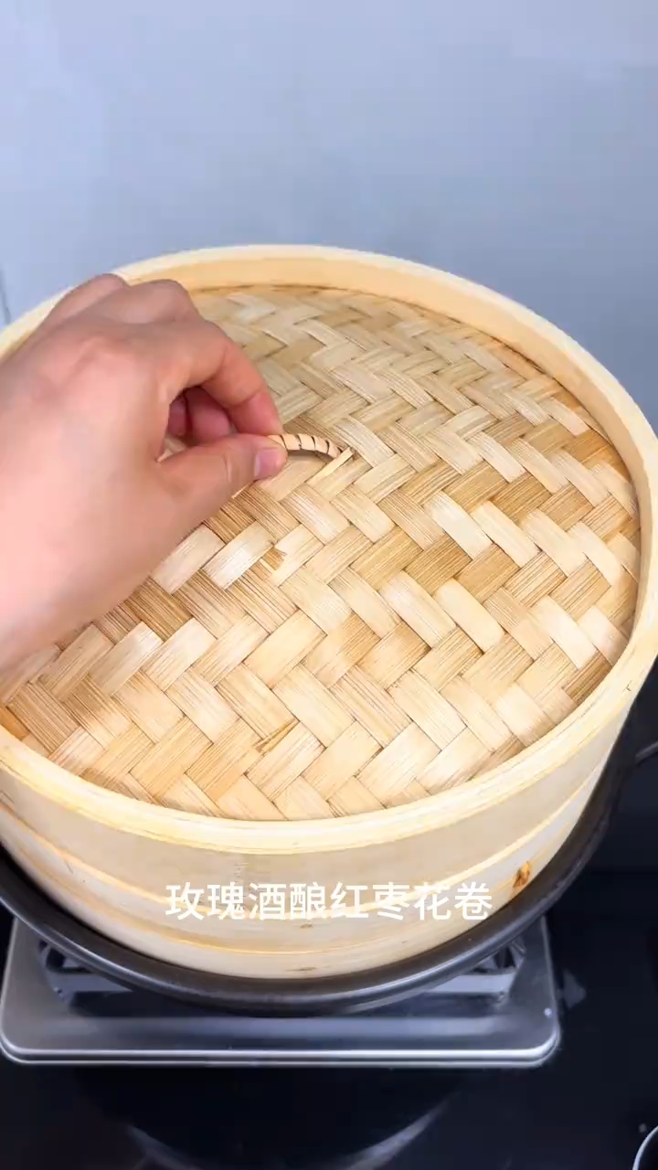 玫瑰酒酿红枣花卷教程!