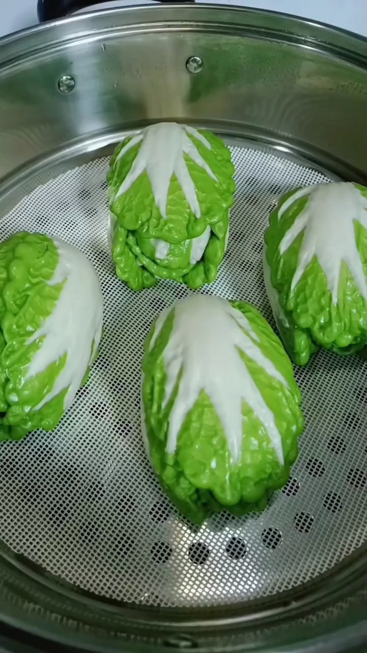 大白菜豆沙包详细教程来了,有喜欢的收藏试试吧!