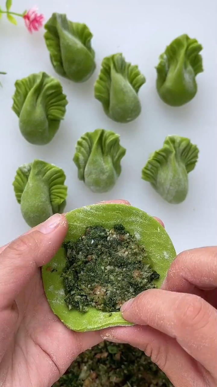 白菜饺子手法教程来了,简单又好看,你学会了吗