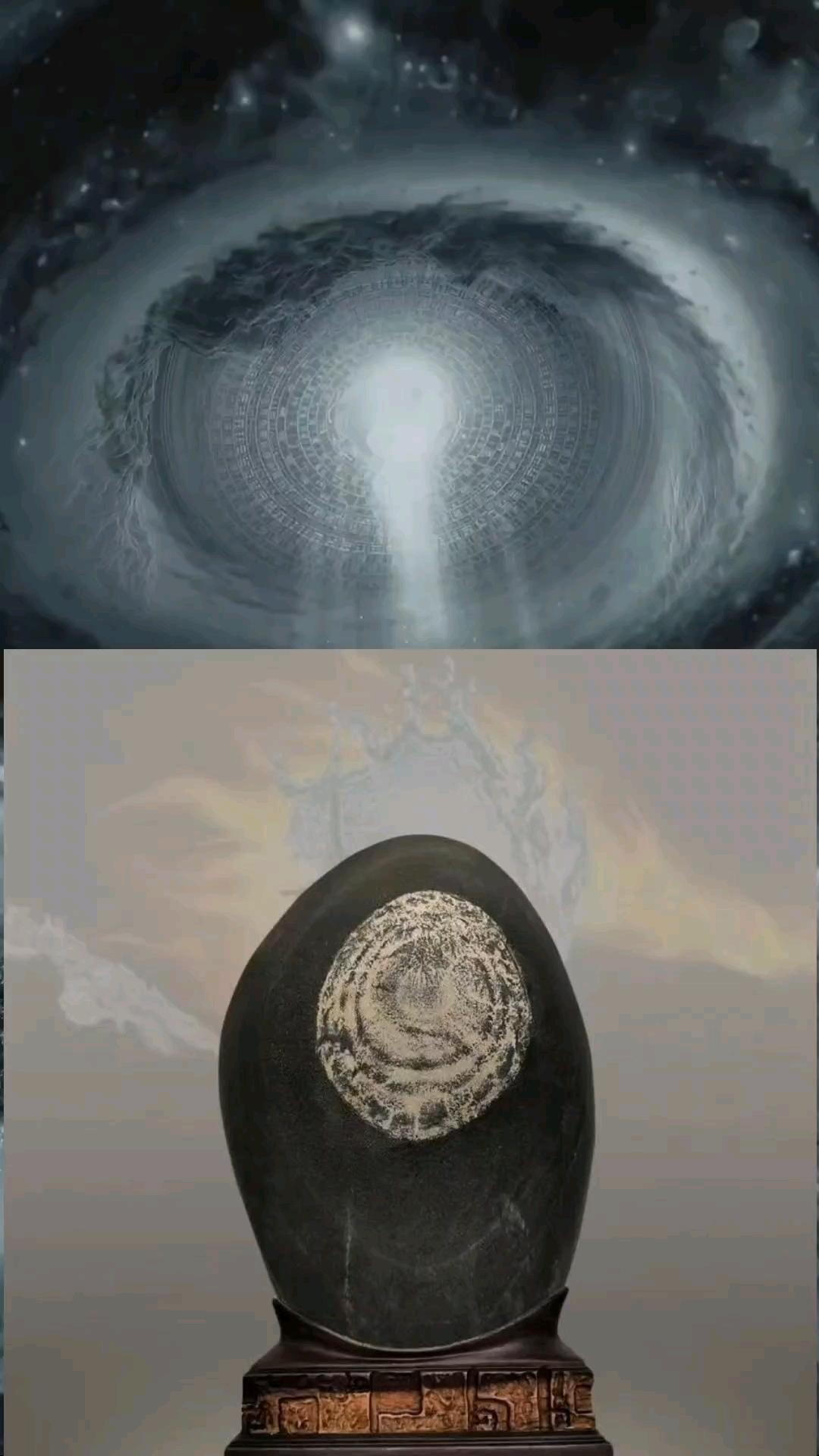 长江墨画石,水墨经典,中国名石经典(太极八卦图)