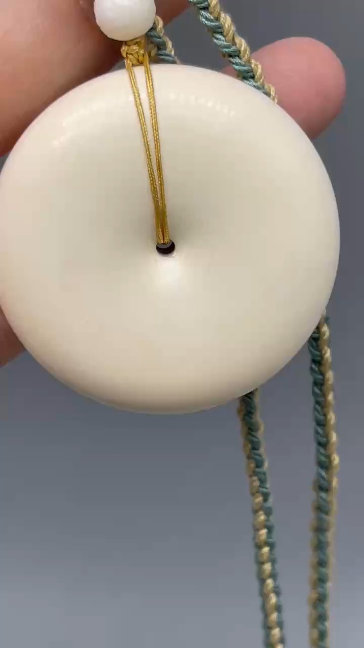 猛犸象牙极品果冻料爆纹原色大号面包圈挂坠扣子——纹理清晰细腻