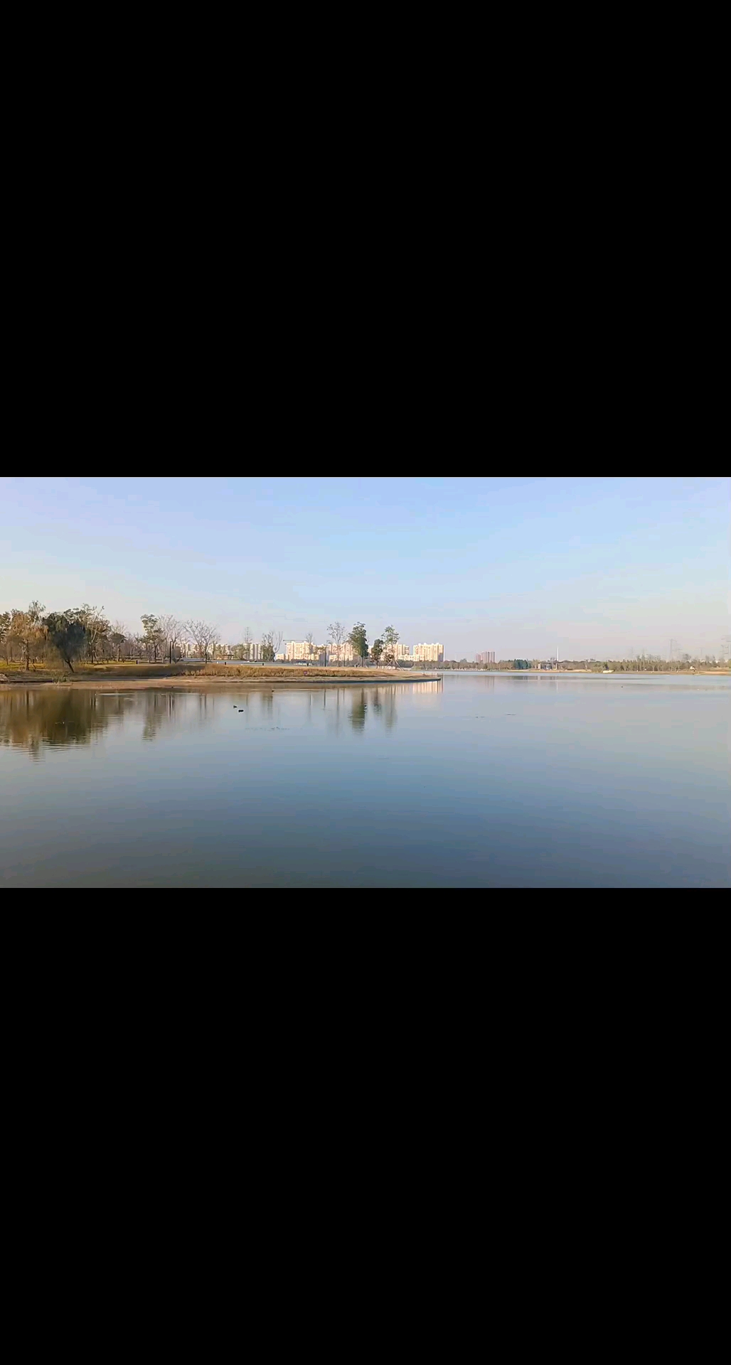 上海云天湖美如画-壁纸级天空广阔湖景灵动野鸭 