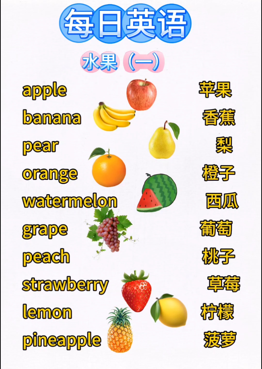 蔬菜水果英语